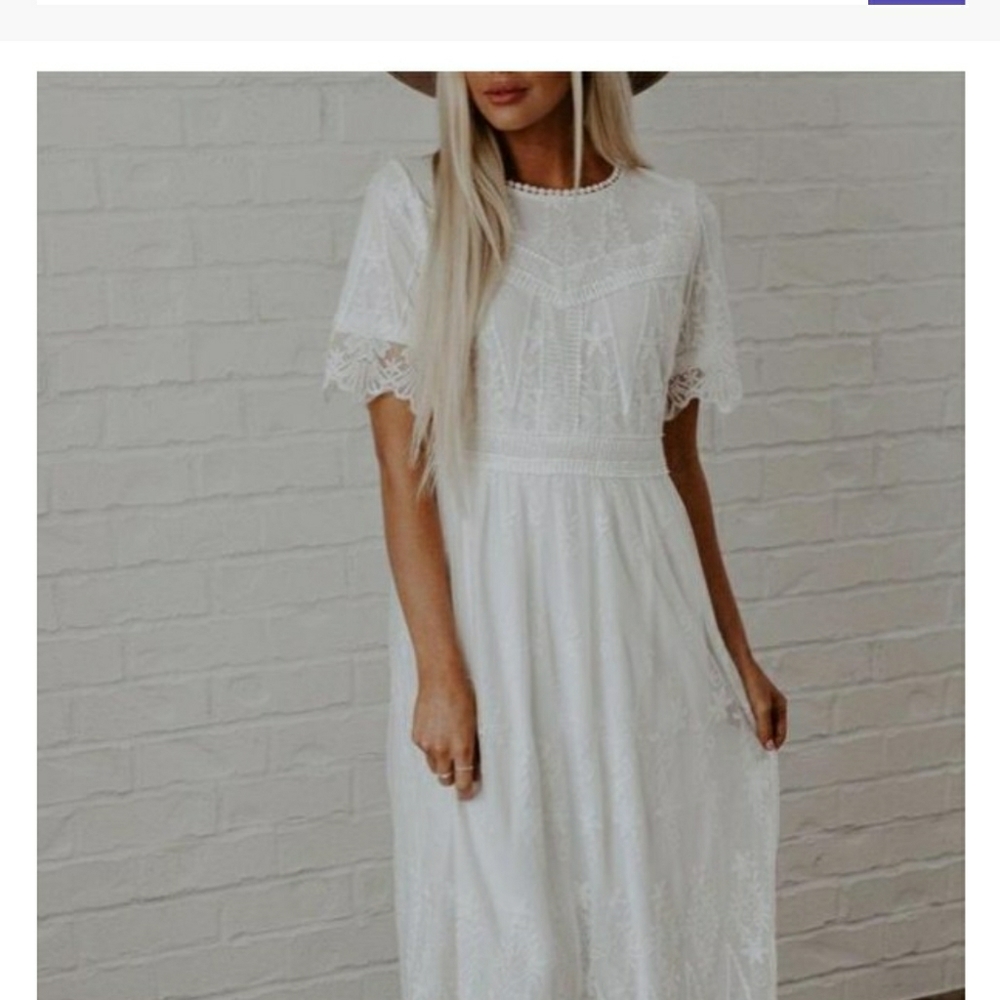 White lace boho dress
